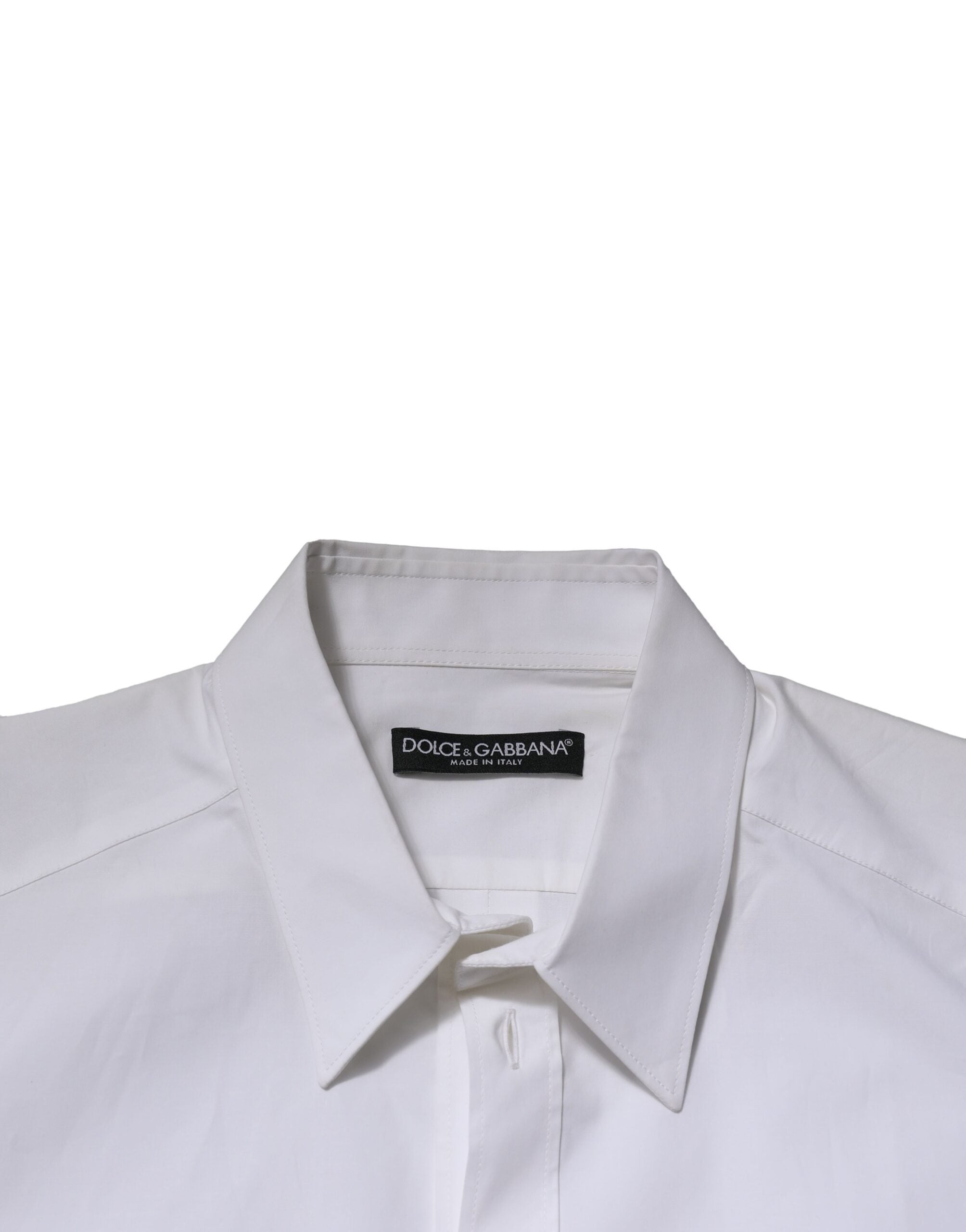 Dolce & Gabbana Weißes Baumwollkleid mit langen Ärmeln Formales Hemd